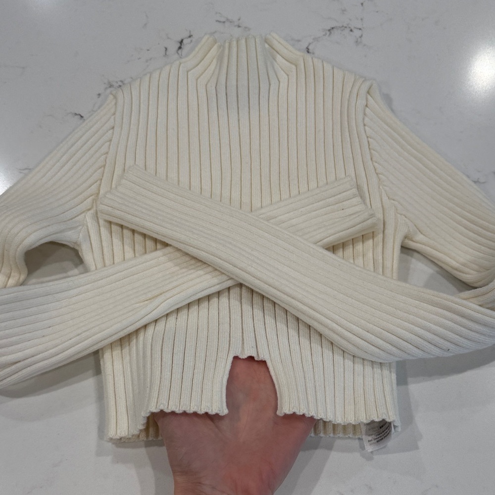 Edikted Cream Ribbed Knit Top - Picture 4 of 6
